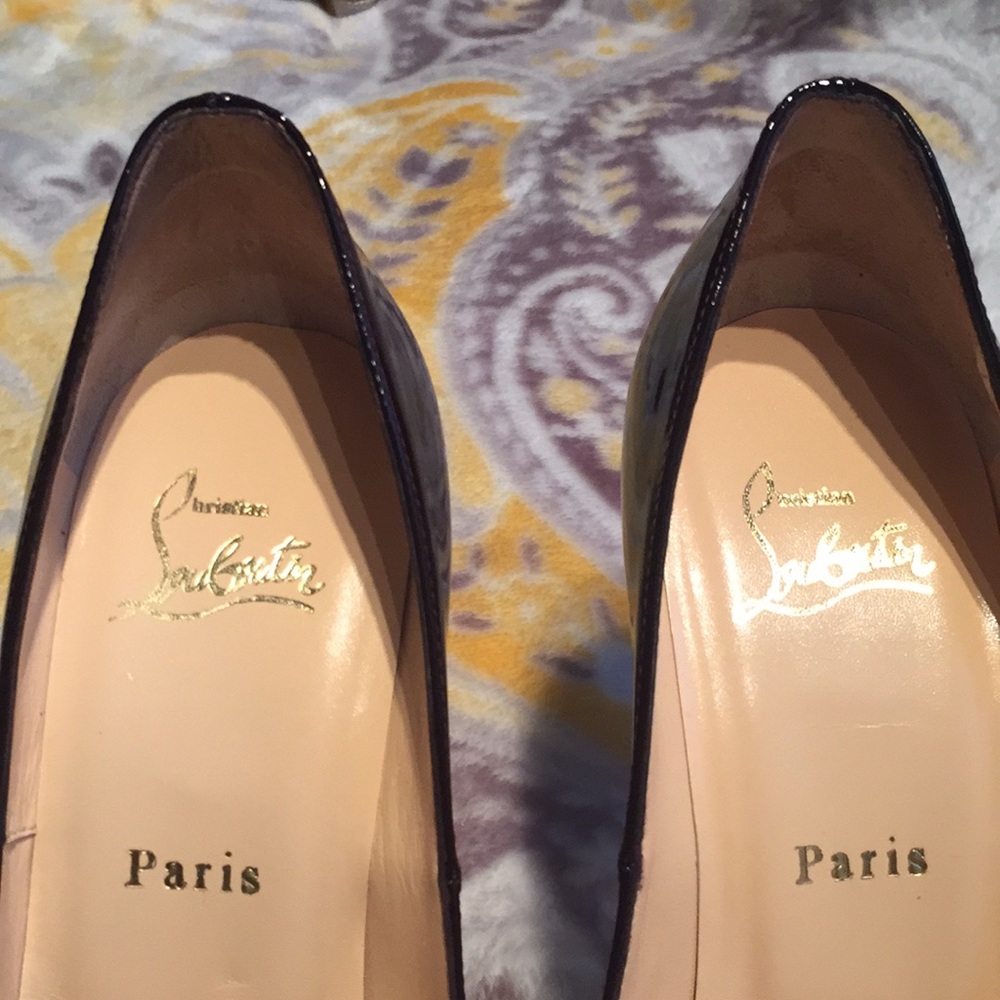 Christian Louboutin Dark Purple Patent Heels - Picture 4 of 5